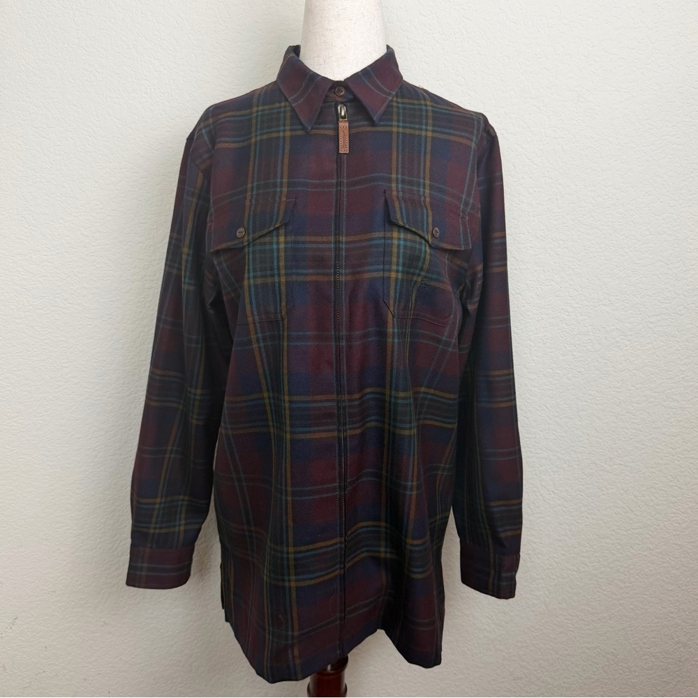 Ralph Lauren Women's Tartan Plaid Shacket Jacket 100% Worsted Wool Size Small